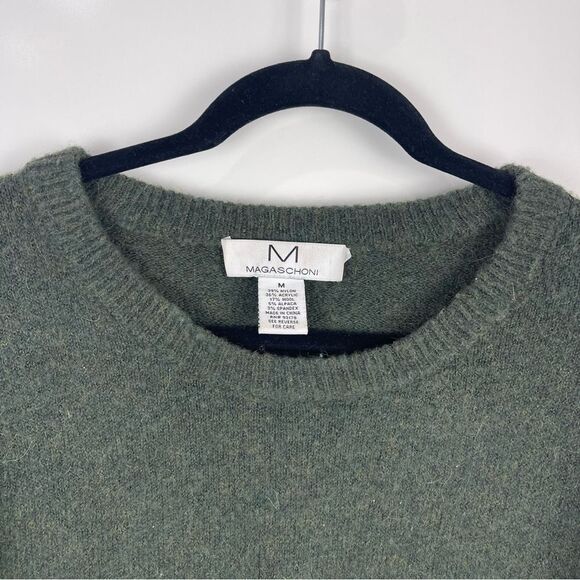 Magaschoni Wool/Alpaca Blend Long Sleeve Sweater Green Buttons Women's Medium - Picture 2 of 9